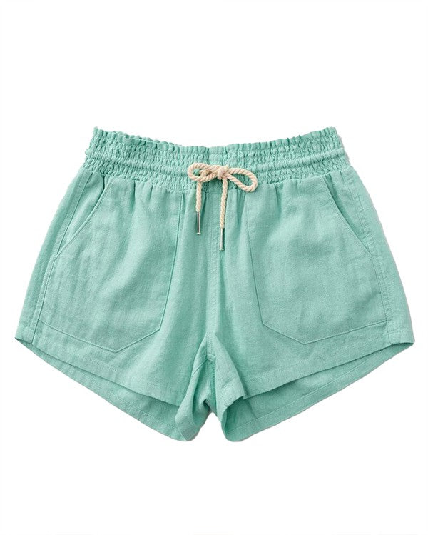 ROPE DRAWSTRING LINEN SHORTS