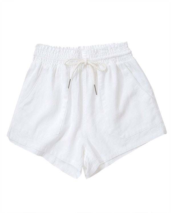 ROPE DRAWSTRING LINEN SHORTS
